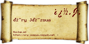 Őry Józsua névjegykártya